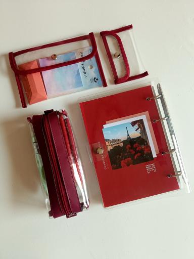 جامدادی حجمی شفاف - زرشکی