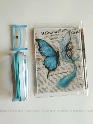کلاسور شفاف پروانه آبی 