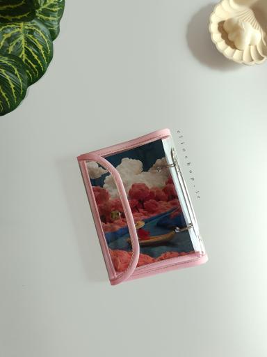 کلاسور شفاف پوشه ای صورتی